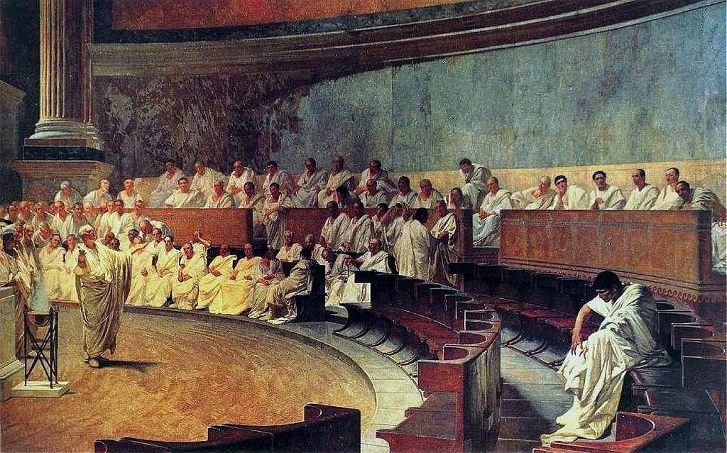 El Senado romano durante un debate